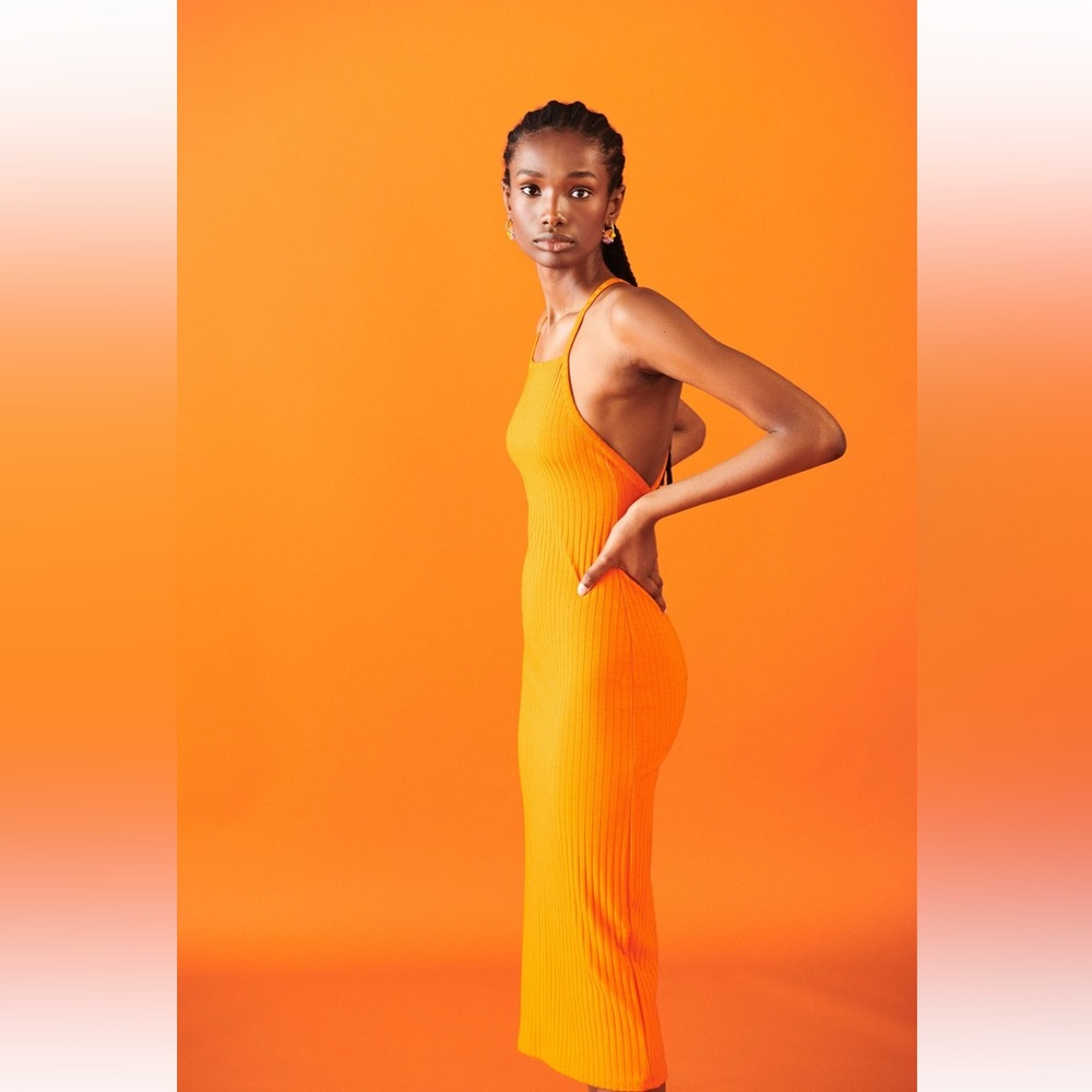 Zara halter dress: orange